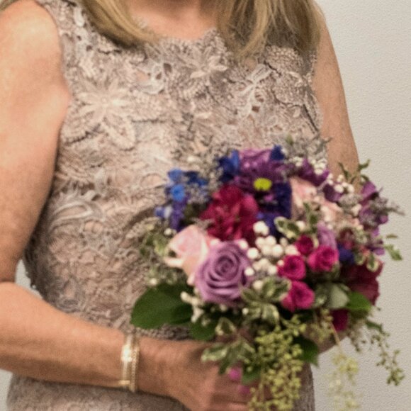 Calvin Klein formal with mermaid bottom, size 8, beige/silver in color - Picture 3 of 4